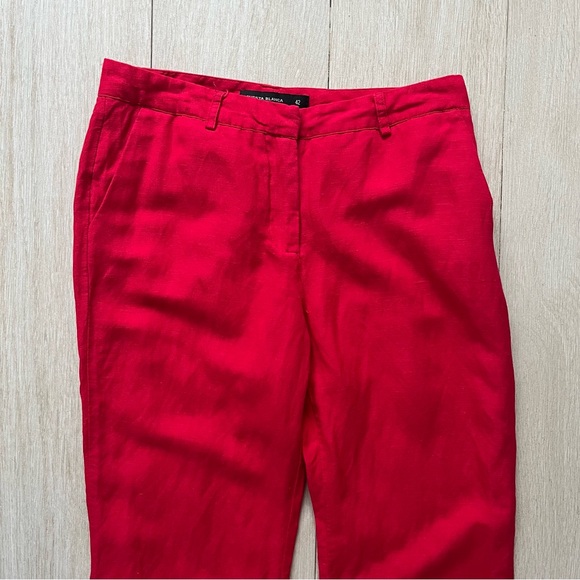 CUESTA BLANCA Red linen pants. 50% linen, 50% viscose. Size 42. Perfect Conditio - Picture 3 of 6